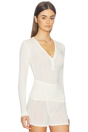 Negative Underwear Whipped Henley in Cream