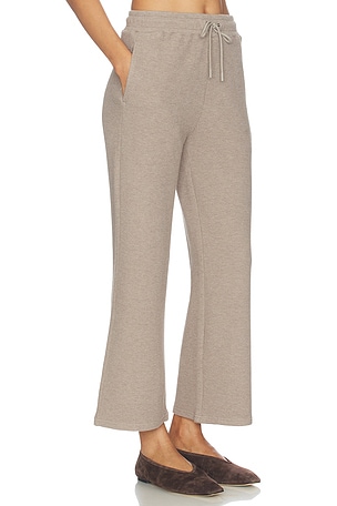 Negative Underwear Waffle Knit Cropped Track Pant in Taupe