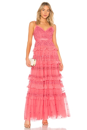 Needle & Thread Iris Cami Gown in Hot Pink | REVOLVE