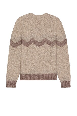 NEUW Intarsia Zig Zag Crew Neck Sweater in Grey