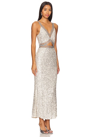 Never Fully Dressed Mimi Dress in Metallic Silver