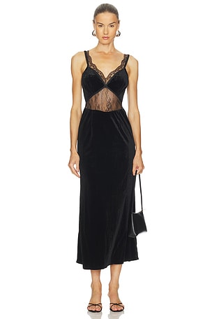 Velvet Lace Insert Dress Never Fully Dressed