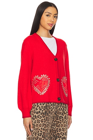 Never Fully Dressed Red Heart Cardi in Red