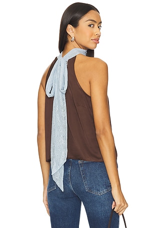 Chocolate Blue Lace Top Never Fully Dressed