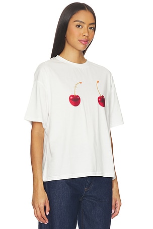 Never Fully Dressed Cherry Boob T-shirt in White. Size XXXL. Also
