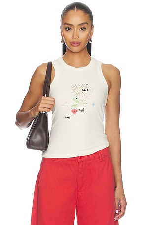 Cream Celestial Rib Tank Never Fully Dressed