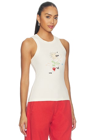 Never Fully Dressed Cream Celestial Rib Tank in Cream
