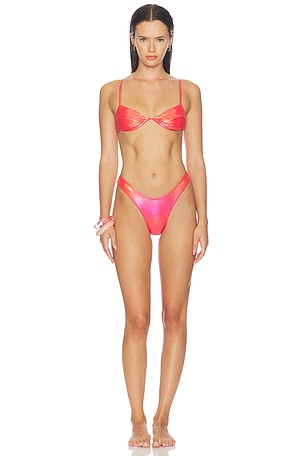 Latex Splash Apple Bikini Set naranja furcado