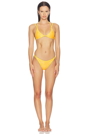Latex Splash Sun Matte Bent Bikini Set naranja furcado