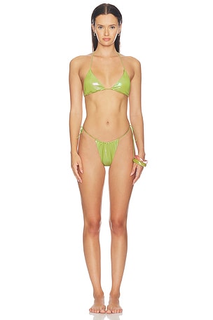 Latex Splash Triangle Bikini Set naranja furcado