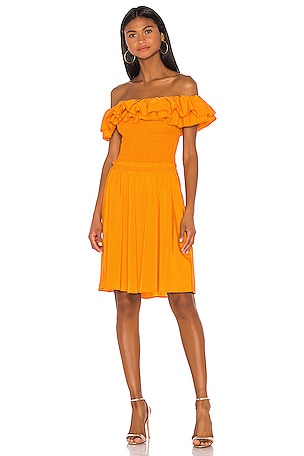 orange ruffle dress revolve Orange Ruffle Mini Dress Revolve by Camila Coelho