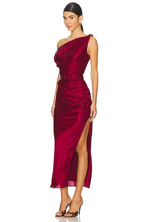 Nicholas vestido con centurón halle en color Borgoña