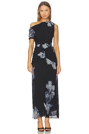 Elza Off Shoulder Panelled Midi Dress NICHOLAS