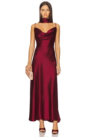 Geneva Sleeveless Cowl Neck Gown With Side Slit NICHOLAS