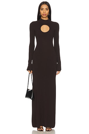 Diantha Long Sleeve Midi Dress With Circle Cutout NICHOLAS