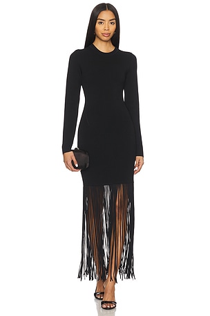 Fiorella Long Sleeve Dress With Fringe NICHOLAS
