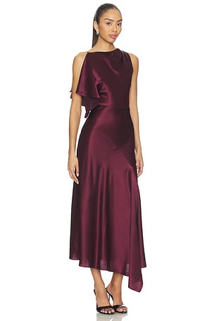 NICHOLAS Nayara Dress in Wine. Size 8. Also