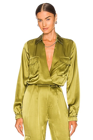 Brinley Cross Over Cropped Blouse NICHOLAS