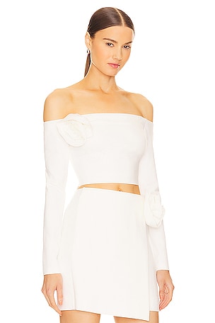 NICHOLAS Elaina Off The Shoulder Top in White