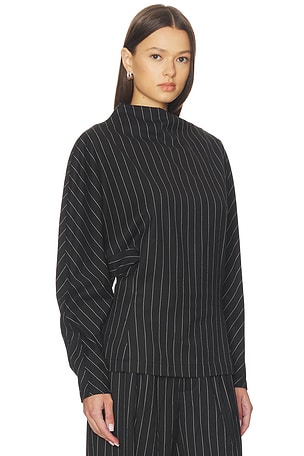 NICHOLAS Bettina Draped Long Sleeve Top in Black