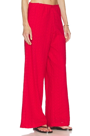 Nia pantalón pierN/A ancha en color rojo