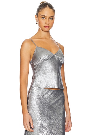 NIA Moss Top in Metallic Silver. Size XL. Also