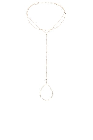 NAiiA Lola Double Hand Chain in Metallic Silver