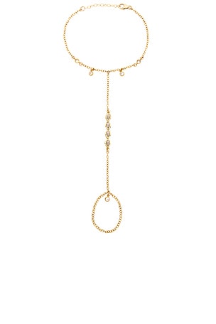 NAiiA Natallia Hand Chain in Metallic Gold