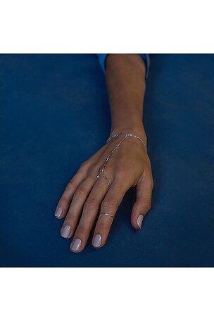 NAiiA Josie Hand Chain in Metallic Silver