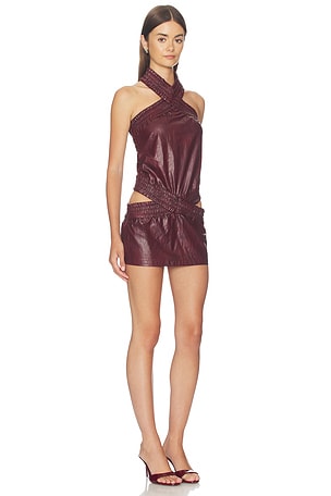 NIIHAI ROBE LEATHER TWIST en Bourgogne