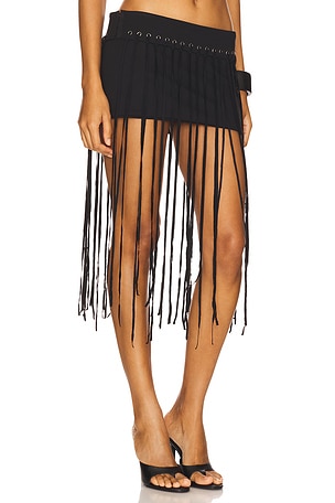 NIIHAI Fringe Swim Skirt in Black
