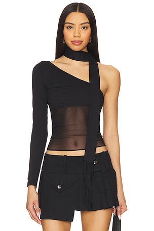 Asymmetric Neck Tie Top NIIHAI