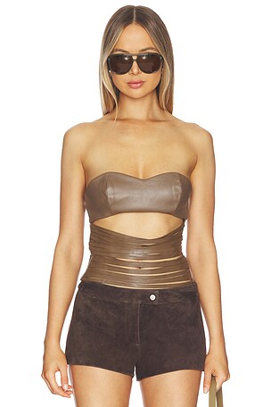 NIIHAI Lazer Cut Corset in Brown