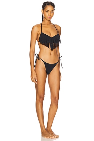 NIIHAI Fringe Bikini Set in Black