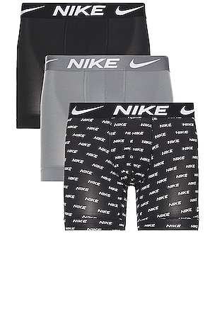 Nike Essential Micro Boxer Brief 3 Pack in Cool Grey & Black