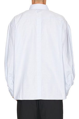 Nike Club Rules Oxford Long Sleeve Shirt in Blue