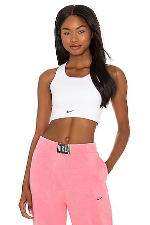 Nike Swoosh Pocket Pad Sports Bra in Light Cream, Washed Coral & Light  Thistle
