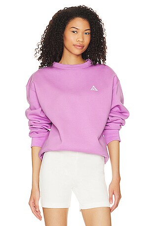 Nike Retro Femme Terry Crew in Light Thistle REVOLVE