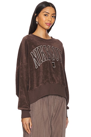 Nike Heritage Fleece Crew in Chocolate