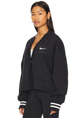Nike Over-Oversized Graphic Cardigan in Black