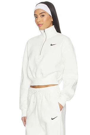 Nike 1/2 Zip Cropped Sweatshirt in White