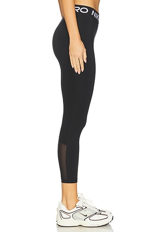 Nike Mid Rise Crop Mesh Panel Legging in Black
