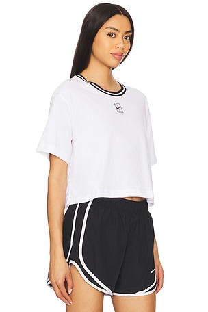 Nike Dri-FIT Short Sleeve Cropped T-shirt in White