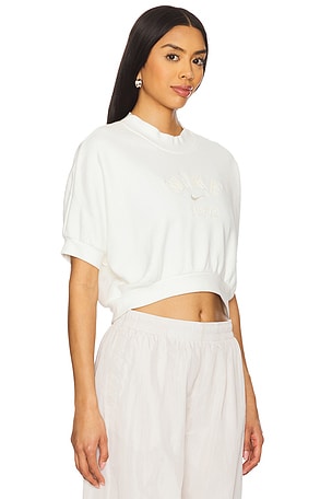 Nike Fleece Crew Neck Top in Cream