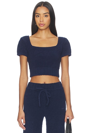 Slim Short Sleeve Crop Knit Top Nike