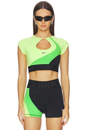 Medium Support Padded Short Sleeve Sports Bra Top Nike