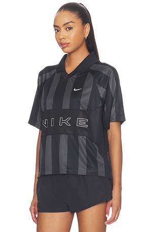 Nike Women's Oversized Short-sleeve Striped Jersey in Black