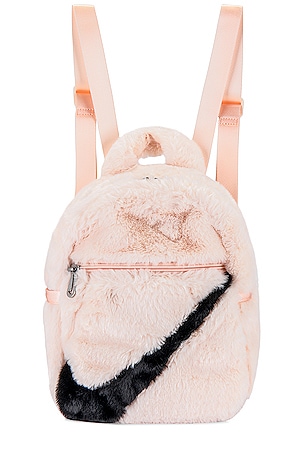 fluffy nike backpack Nike Faux Fur Mini Backpack in Guava Ice, Guava Ice, & Black