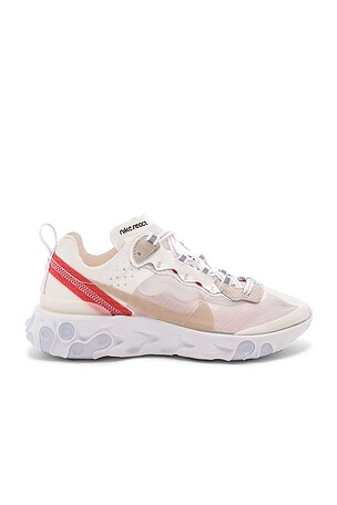 Nike React Element 87 Sneaker in Sail Light Bone White Barely Volt REVOLVE