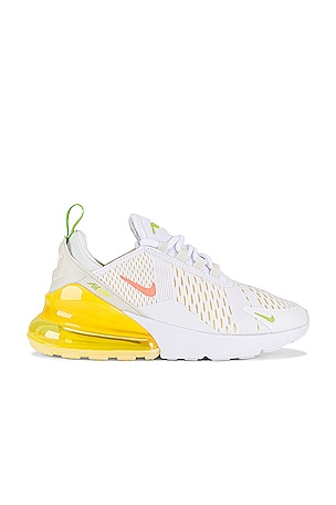 Nike Air Max 270 TLC Sneaker in White, Crimson Bliss, Yellow